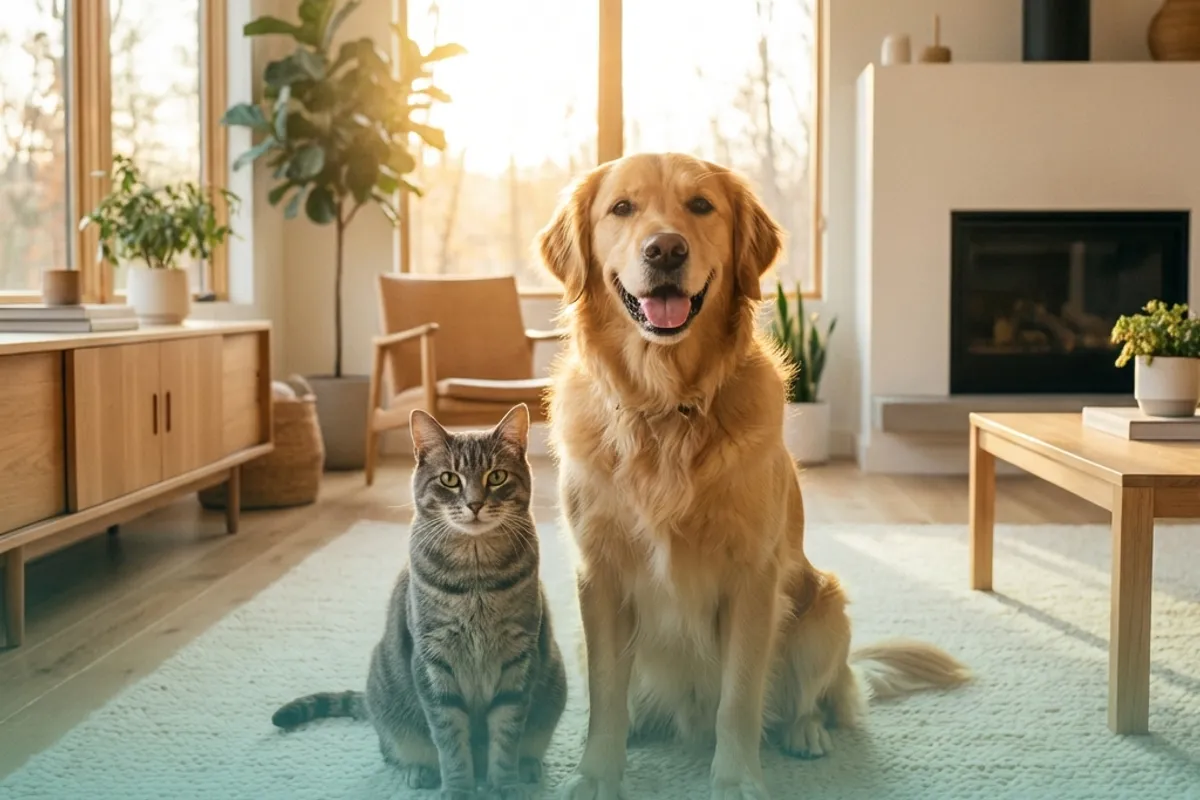 Pet Wellness - Happy pets in modern home